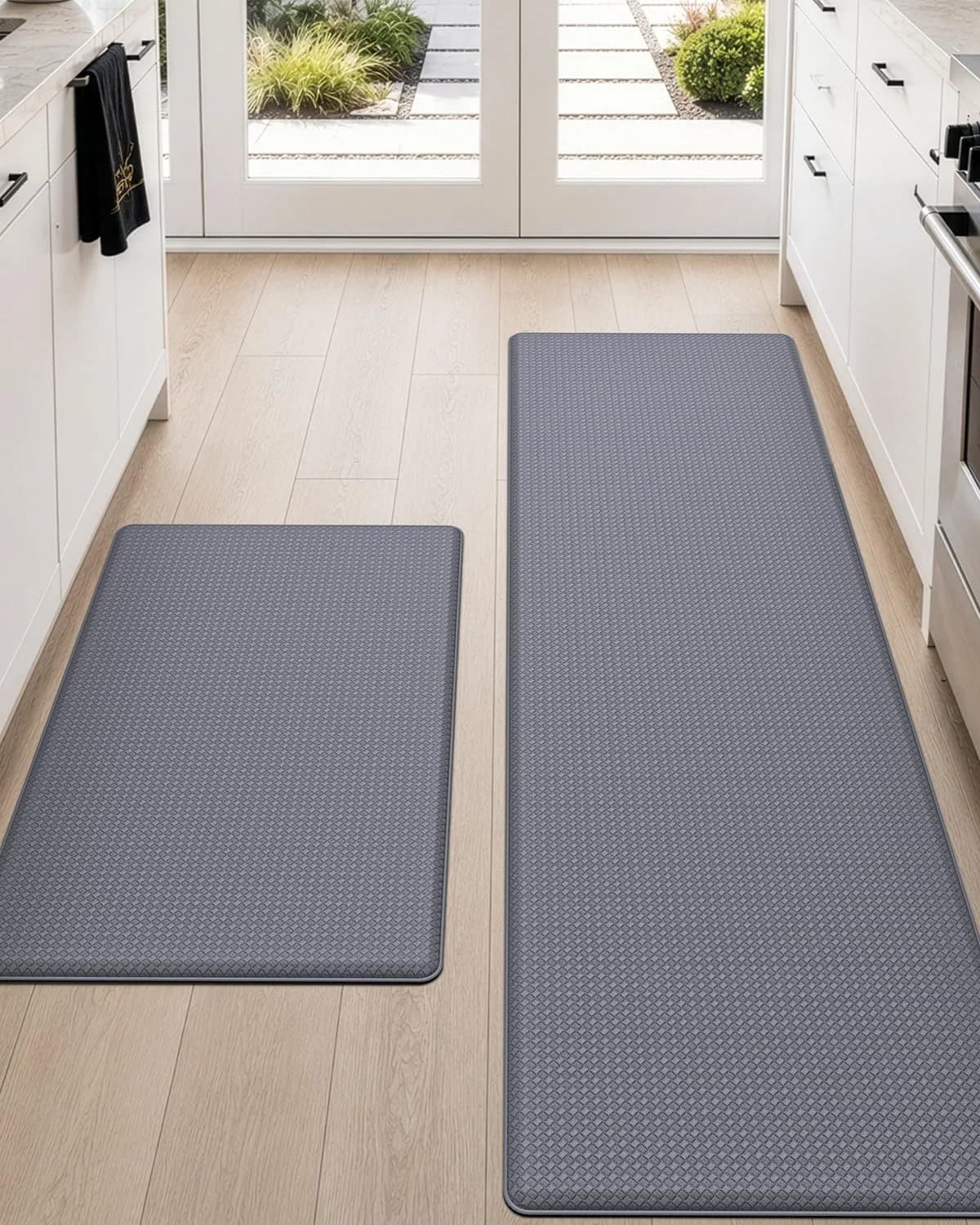 DEXI Anti Fatigue Kitchen Floor Mats Set of 2, 183 cm (72 in) & 74 cm (29 in) Grey | Cushioned Comfort for Standing - main product image