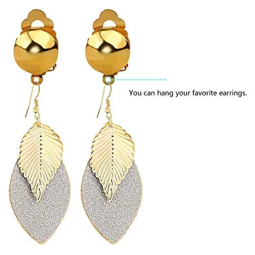 Aylifu Clip On Earring Converters for Non-Pierced Ears, Gold Finish, 10mm x 19mm (20 Pairs) thumbnail 3