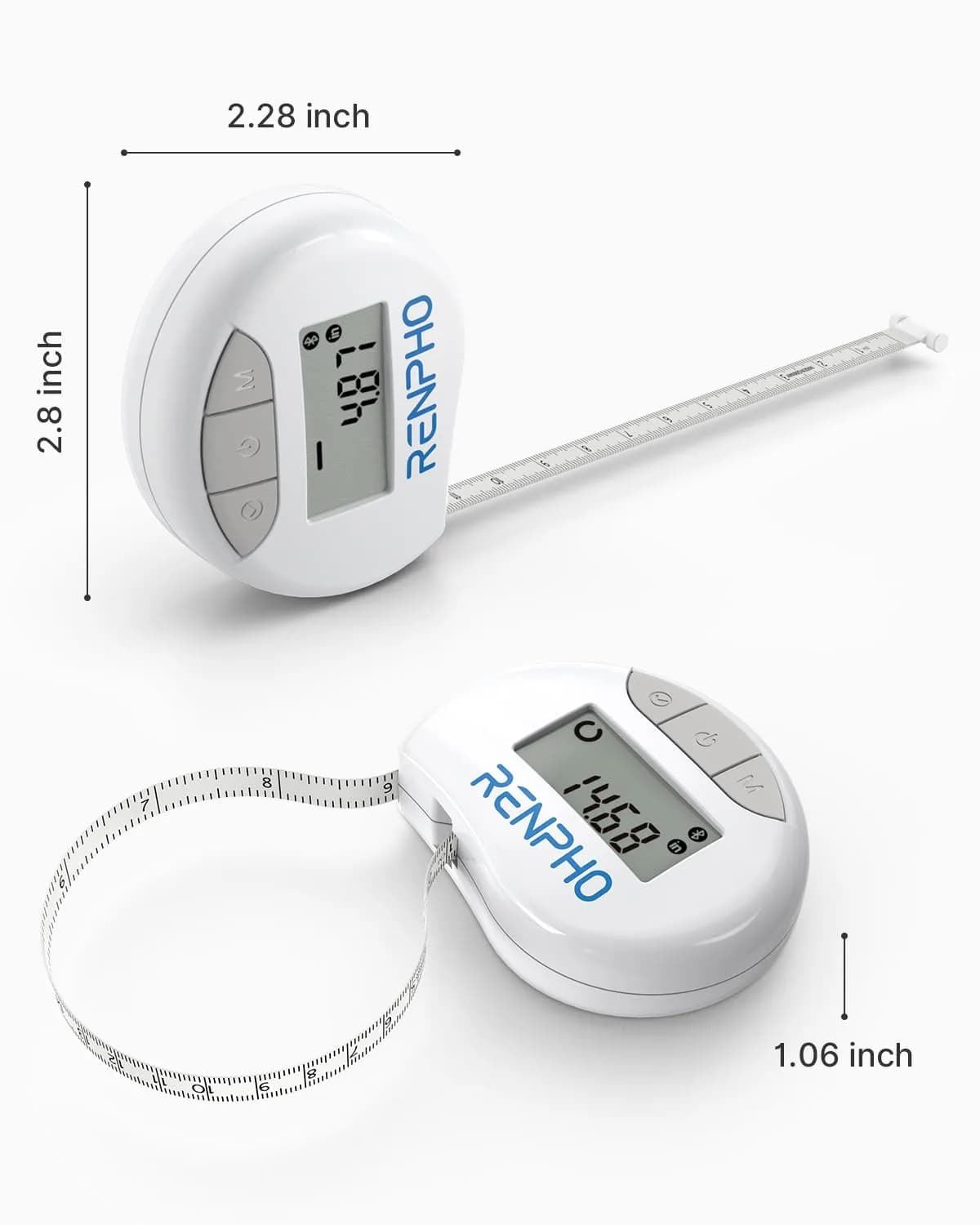 RENPHO Smart Body Measuring Tape 150cm (60in) | FDA Approved, Retractable, Bluetooth App - view 8