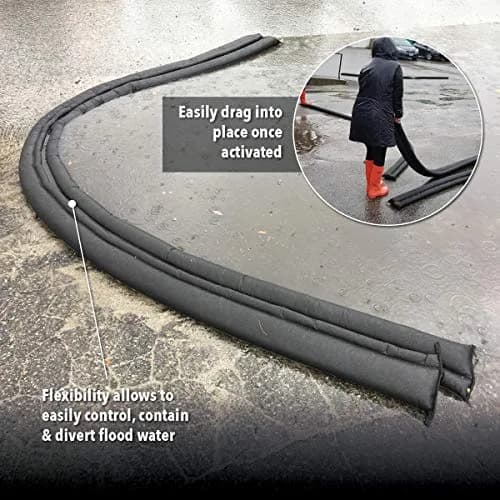 Quick Dam Water Activated Flood Barriers, 17ft | Self-Inflating Flood Control Pack thumbnail 4