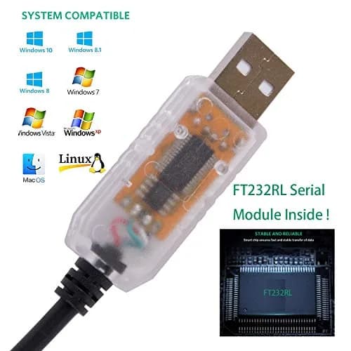 Suamdoen USB to RJ45 RS485 Serial Programming Cable 6ft Support Win10 thumbnail 2