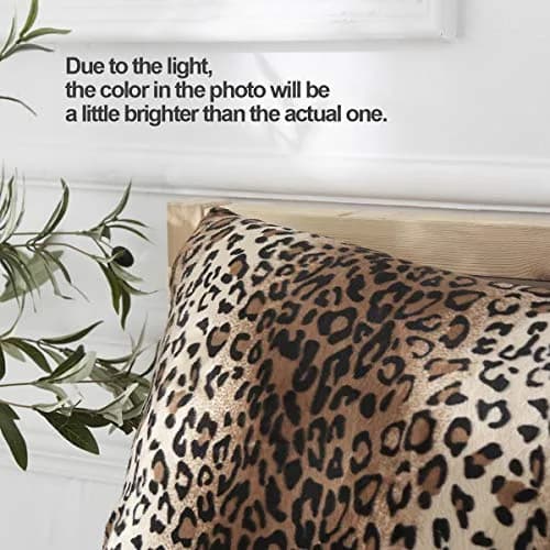 CARRIE HOME Leopard Cheetah Long Decorative Lumbar Body Pillow Cover 20x54 | Soft Velour, Animal Print, All Seasons thumbnail 7