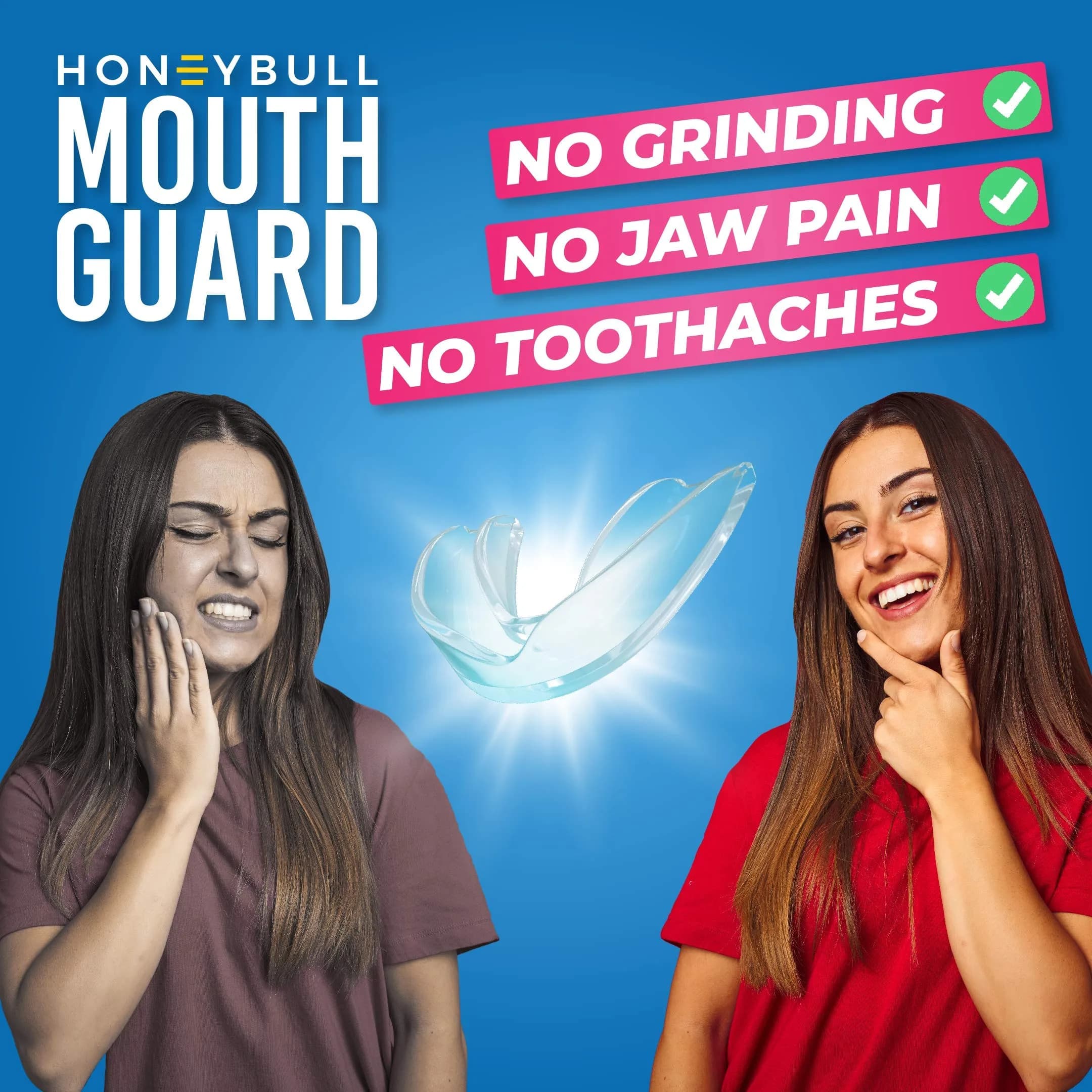 HONEYBULL Custom-Fit Thick Night Guards 6 Pack (Clear) | Boil-and-Bite Dental Protection - view 2