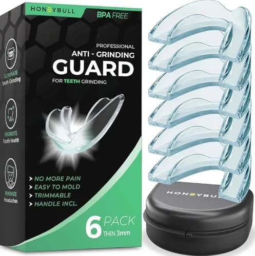 HONEYBULL Custom-Fit Thin Night Guards 6 Pack | Boil-and-Bite Dental Protection — Thin