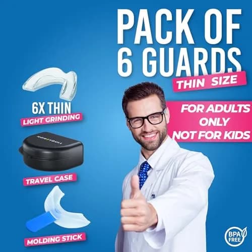 HONEYBULL Custom-Fit Thin Night Guards 6 Pack | Boil-and-Bite Dental Protection thumbnail 5