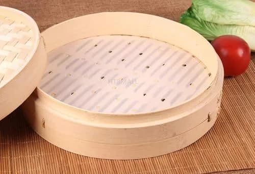 HTBMALL 10-Inch Round Air Fryer Liners (100-Pack) | Perforated Parchment Steaming Papers for Air Fryers, Ovens, and Bamboo Steamers thumbnail 4