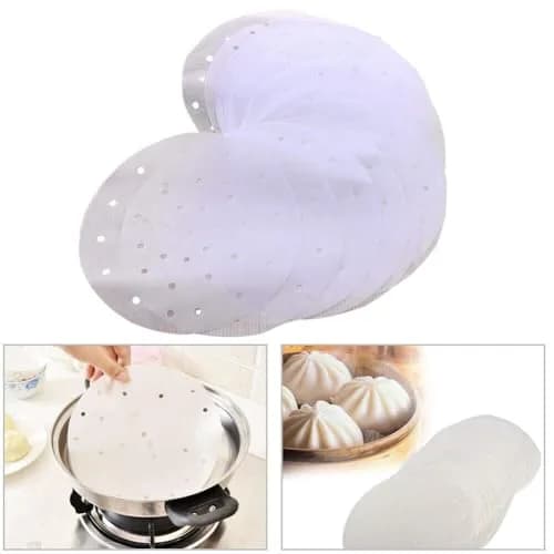 HTBMALL 10-Inch Round Air Fryer Liners (100-Pack) | Perforated Parchment Steaming Papers for Air Fryers, Ovens, and Bamboo Steamers thumbnail 7