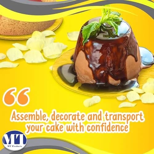 MT Products 4 inch Round Gold Cake/Pastry Dessert Board with Tab | Elegant Gold Finish for Cakes (70-120 chars) thumbnail 5