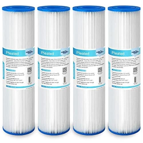 Membrane Solutions 50 Micron Pleated Polyester Sediment Water Filter 10"x2.5" | Universal Whole House Pre-Filter thumbnail 1