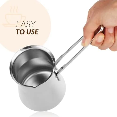Caizen Coffee Turkish Coffee Pot 15oz | Durable Stainless Steel Briki for Gas & Electric Stoves thumbnail 7
