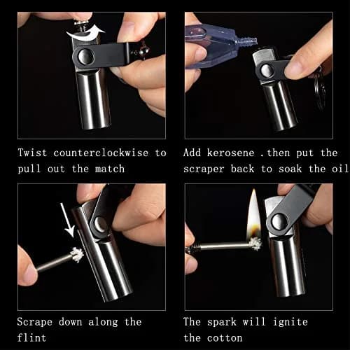 SOMGEM Permanent Match Infinity Lighter 2-Pack | Waterproof Strike Anywhere Fire Starter Keychain thumbnail 6