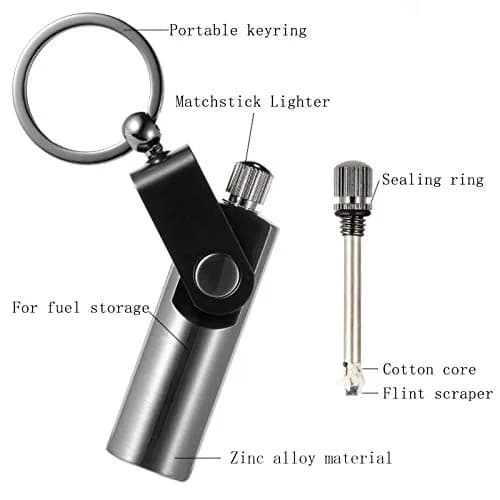 SOMGEM Permanent Match Infinity Lighter 2-Pack | Waterproof Strike Anywhere Fire Starter Keychain thumbnail 3