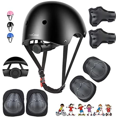 DaCool Kids Bike Helmet and Protective Gear Set with Knee Pads, Adjustable for Ages 3-8 | Multi-Sport Safety Gear thumbnail 1