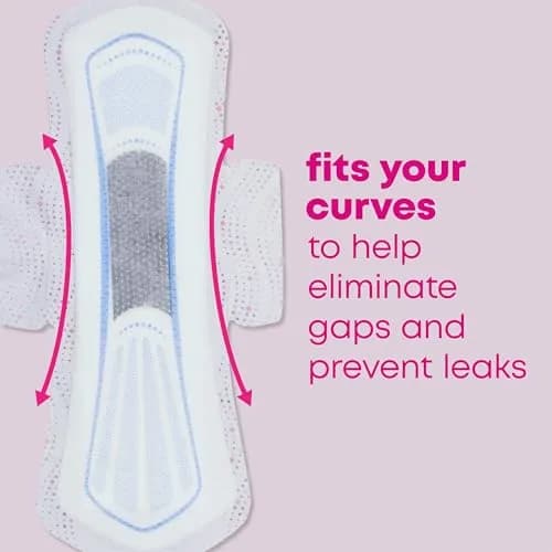 U by Kotex Balance Teen Ultra Thin Overnight Pads with Wings, 24 Count (12 Overnight) | Dermatologist Tested, Fragrance-Free thumbnail 6