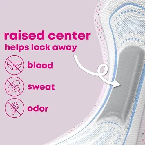 U by Kotex Balance Teen Ultra Thin Overnight Pads with Wings, 24 Count (12 Overnight) | Dermatologist Tested, Fragrance-Free thumbnail 7