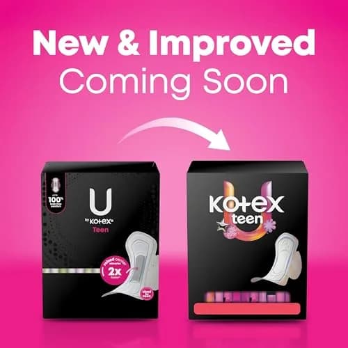 U by Kotex Balance Teen Ultra Thin Overnight Pads with Wings, 24 Count (12 Overnight) | Dermatologist Tested, Fragrance-Free thumbnail 2