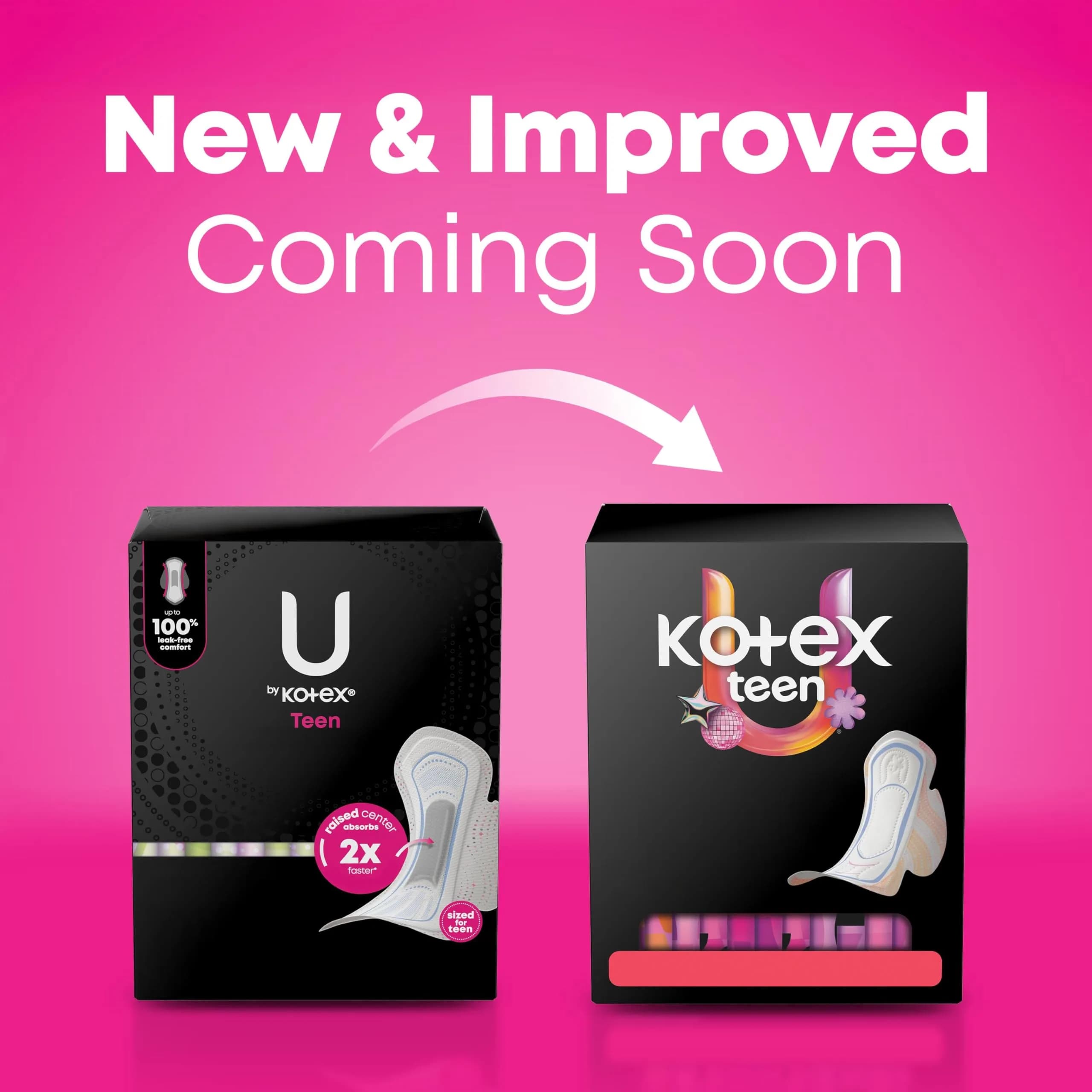 U by Kotex Balance Teen Ultra Thin Overnight Pads with Wings, 24 Count (12 Overnight) | Dermatologist Tested, Fragrance-Free - view 2