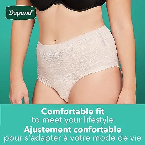 Depend FIT-Flex Incontinence Underwear for Women, Maximum Absorbency, Small, Blush, 44 Count | USA Imported thumbnail 6