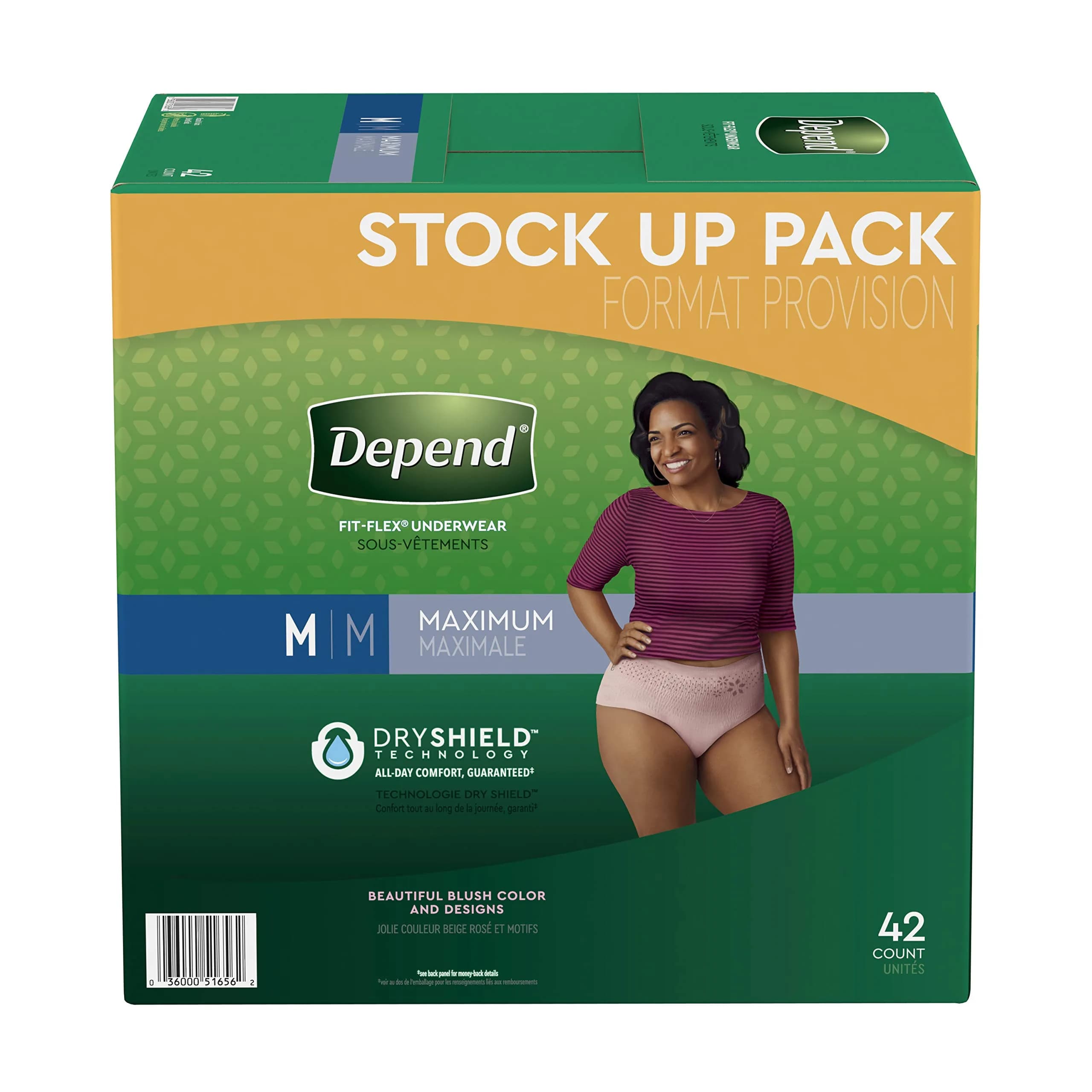 Depend FIT-Flex Incontinence Underwear for Women, Medium, 42 Count | Maximum Absorbency & Odor Control thumbnail 2