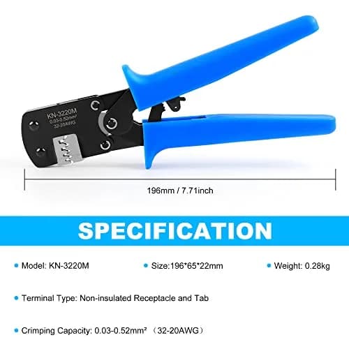 Knoweasy Micro Molex Crimper: Compatible with D-Sub, JST, JAE Connectors | Precise Ratcheting Tool for Micro Connectors thumbnail 2