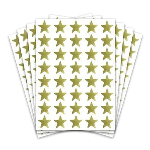 TownStix Gold Foil Star Metallic Stickers 1000 Pack | Classic Star Pattern thumbnail 1