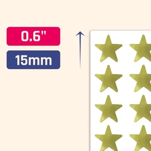 TownStix Gold Foil Star Metallic Stickers 1000 Pack | Classic Star Pattern thumbnail 2