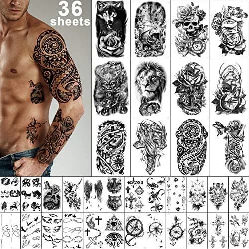 Yazhiji 36 Sheets Temporary Tattoos Stickers | Waterproof & Realistic Body Art for Adults & Kids thumbnail 1
