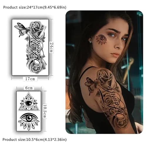 Yazhiji 36 Sheets Temporary Tattoos Stickers | Waterproof & Realistic Body Art for Adults & Kids thumbnail 8