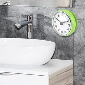 Pomya Bathroom Clock, Suction Cup Wall Clock for Kitchen & Bathroom | Waterproof, 7x4cm, Green thumbnail 5