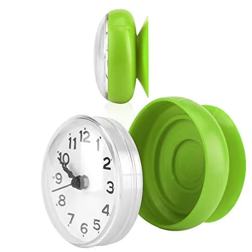 Pomya Bathroom Clock, Suction Cup Wall Clock for Kitchen & Bathroom | Waterproof, 7x4cm, Green thumbnail 6