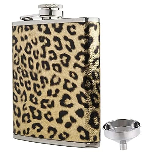 Eohak Leopard Print Flask 210ml (7oz) | Fun & Leakproof Stainless Steel for Parties thumbnail 1