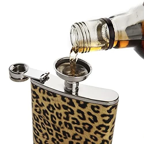 Eohak Leopard Print Flask 210ml (7oz) | Fun & Leakproof Stainless Steel for Parties thumbnail 2