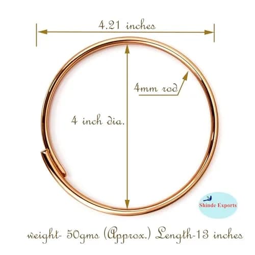 SHINDE EXPORTS Adjustable Pure Copper Leg Anklet Bracelet Kada 12 inches (30.48 cm) | Unisex Indian Jewelry thumbnail 9