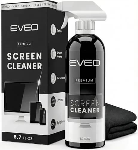 EVEO Screen Cleaner Spray with Microfiber Cloth - 200ml (6.76 Fl Oz) | Streak-Free Shine for All Screens thumbnail 1
