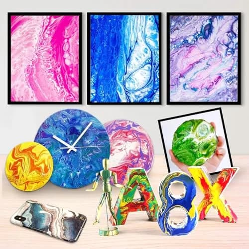 Shuttle Art Acrylic Pouring Paint, Set of 36 Bottles (2 oz/60ml) Pre-Mixed High-Flow Supplies with Canvas & Tools thumbnail 8