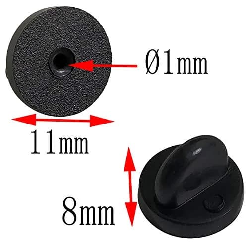 TTSAM Rubber Pin Backs 11mm (0.433 inch) Black 100-Pack | Secure Locking for Lapel Pins thumbnail 3