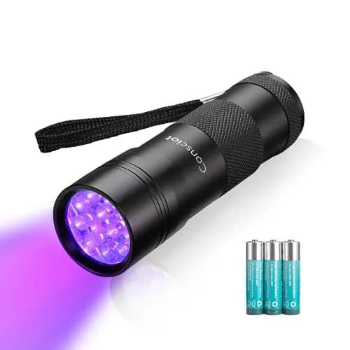 Consciot 12 LED UV Blacklight Flashlight 395nm | Pet Urine Detector for Dry Stains & Scorpions thumbnail 1