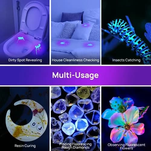 Consciot 12 LED UV Blacklight Flashlight 395nm | Pet Urine Detector for Dry Stains & Scorpions thumbnail 7