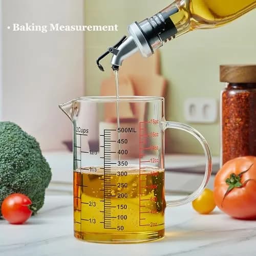 Ackers BORO3.3 Glass Measuring Cup 500ml | Insulated Handle & V-Shaped Spout thumbnail 4