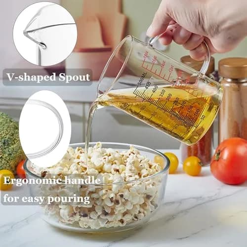 Ackers BORO3.3 Glass Measuring Cup 500ml | Insulated Handle & V-Shaped Spout thumbnail 2