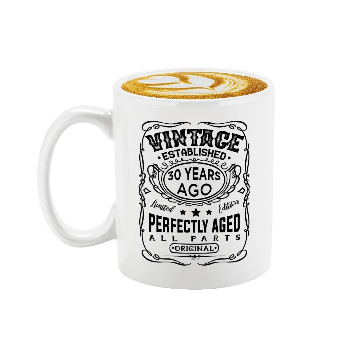 Veracco Vintage Established 1995 30th Birthday Ceramic Coffee Mug 325ml (11 Fl Oz) | Funny Gift for Him Her — White