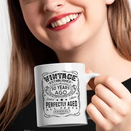 Veracco Vintage Established 1995 30th Birthday Ceramic Coffee Mug 325ml (11 Fl Oz) | Funny Gift for Him Her thumbnail 6