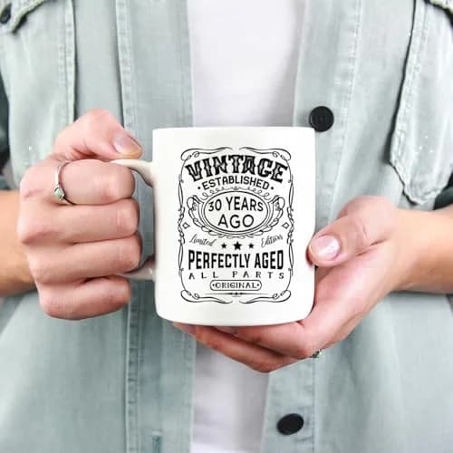 Veracco Vintage Established 1995 30th Birthday Ceramic Coffee Mug 325ml (11 Fl Oz) | Funny Gift for Him Her thumbnail 7
