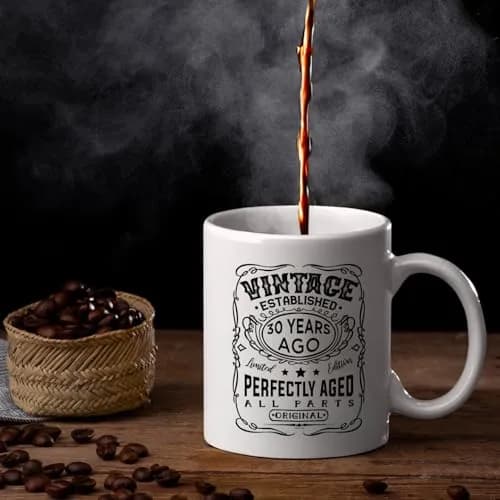 Veracco Vintage Established 1995 30th Birthday Ceramic Coffee Mug 325ml (11 Fl Oz) | Funny Gift for Him Her thumbnail 3