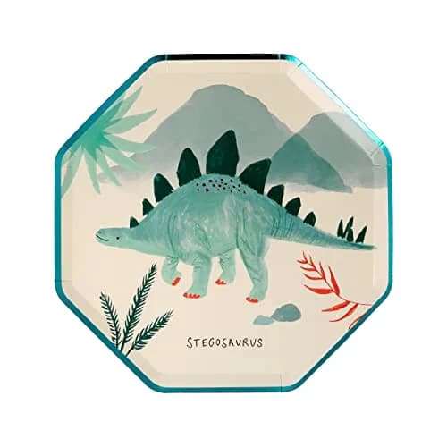Meri Meri Dinosaur Kingdom Party Plates, Pack of 8, 8.25" | Dinosaur-themed disposable plates for kids' birthday parties thumbnail 8