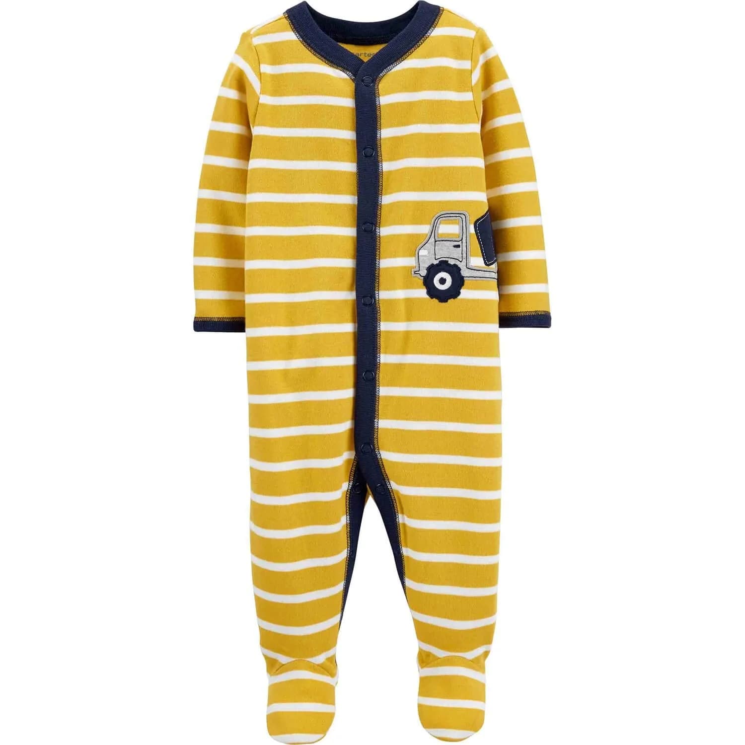Carter's Newborn Boys' Interlock Pajamas 115g219 | Yellow/Navy Classic Cotton — Yellow