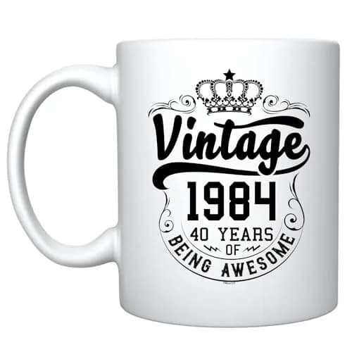 Veracco 1984 40 Years Of Being Awesome Ceramic Coffee Mug 11oz (325ml) | 40th Birthday Gift For Him Her thumbnail 1