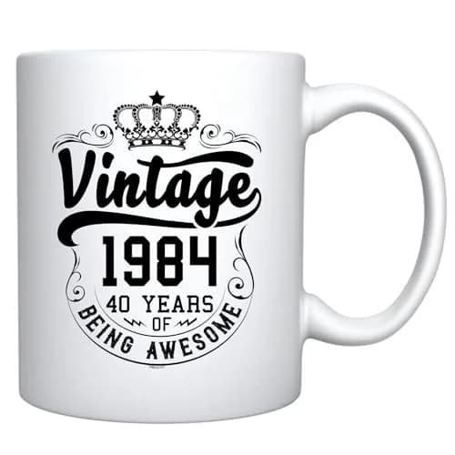 Veracco 1984 40 Years Of Being Awesome Ceramic Coffee Mug 11oz (325ml) | 40th Birthday Gift For Him Her thumbnail 2
