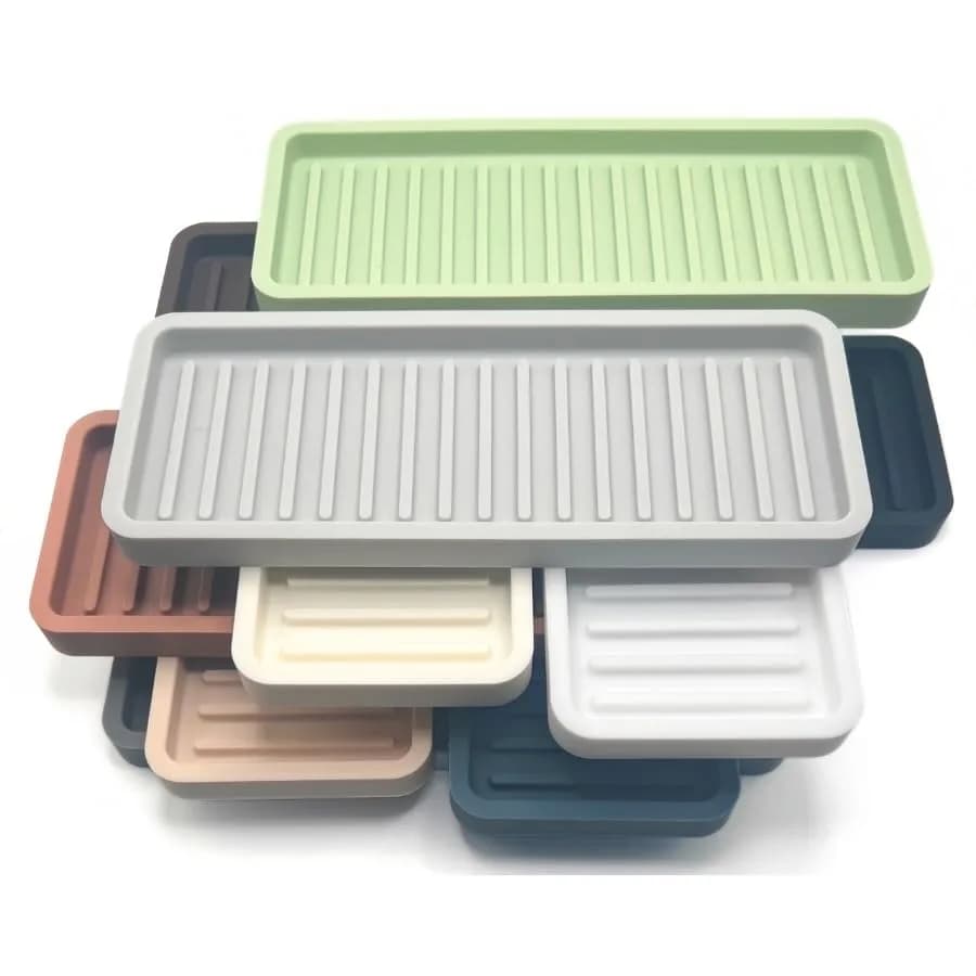Happitasa Silicone Sink and Surface Organizer Tray, 12"x4" | Heat Safe, Dishwasher Safe, Bathroom & Kitchen thumbnail 10
