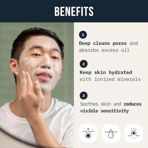 Cardon Men's Deep Pore Cleaning Clay Face Wash 100ml (3.4 Fl Oz) | Korean Premium Skincare for Oily, Acne-Prone Skin thumbnail 2